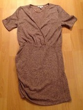 NWOT Pink Mix Sz M UK10-12 ZARA V Neck Pleated Side Cute Tulip Dress/Long Top1ya