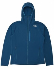 THE NORTH FACE Mens Zip Hoodie Sweater Large Blue Polyester DY13