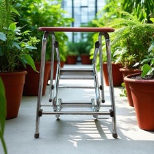 Vintage Retro Brabantia  Kitchen Step stool Chrome Mid Century VGC