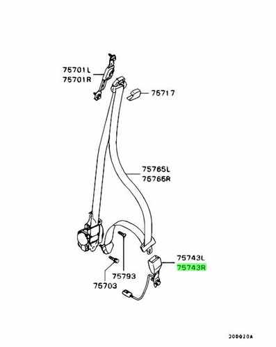 Seat belt front - belt,, inner