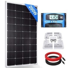 120W 200W 400W 12V Solar Panel Kit With Mounting Brackets Caravan RV Camper Van