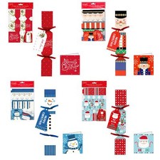 6 Pack Make your Own Treat Christmas Cracker Kit & Cards - Choose Design