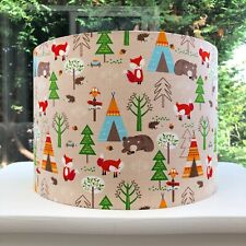Lampshade Nursery Kids Camping Wildlife Fox Bear Teepee Table Ceiling Boys Girls