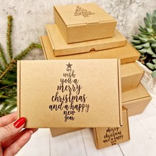 We Wish You a Merry Christmas And a Happy New Year.  Mini Small Medium Empty Box