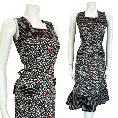 Vtg 60s 70s black white - white, red
