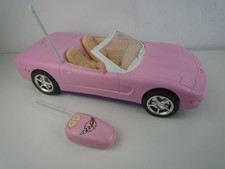 VINTAGE 2001 MATTEL BARBIE REMOTE CONTROL PALE PINK CORVETTE WITH REMOTE WORKING
