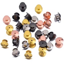 10/20/30pcs Locking Pin Backs Metal Keepers Badge Fastener Lapel Brooch Findings