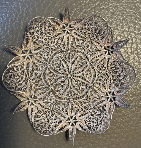 Filigree lace tray with - filigree,