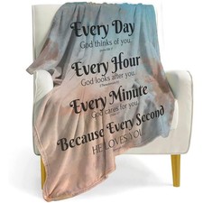 QETXVI Bible Verse Blanket with Inspirational Thoughts and Prayers- Religious...