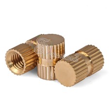 Solid Brass Injection Molding Knurled Thread Inserts Nuts Blind Hole M3,M4,M8