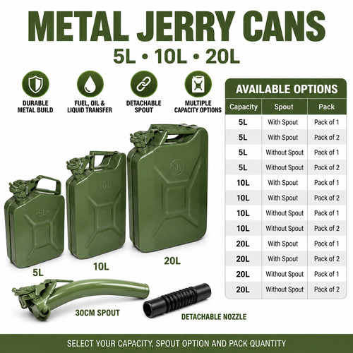 Metal jerry can fuel gas - can, tank