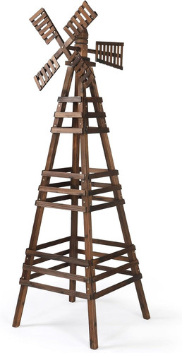 Wooden windmill weather proof - wooden, weather-proof