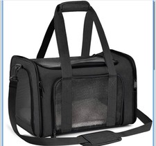 Portable Pet Carrier, Soft Cat & Dog Travel Bag, Airline Approved (Medium, Back)