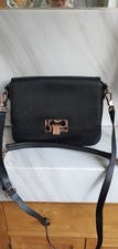 VIVIENNE WESTWOOD LARGE SAFFIANO BLACK ACROSS BODY HAND HELD LEATHER BAG