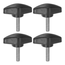 4pcs M5 x 20mm Male Thread Tee Wing Knobs Thumb Screw Clamping Knobs Grip Black