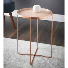 Round Tray Table Removable Top Side/End Table Living Room Decoration Furniture