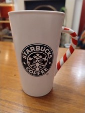 STARBUCKS COFFEE MUG 14.5CM TALL WITH CANDY CANE HANDLE CHRISTMAS 2010 MERMAID