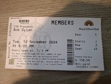 1 x  Bob Dylan Ticket Royal Albert Hall Tuesday 27th May 2025