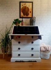 Beautiful Old Charm Writing Bureau Desk Drawers Painted White