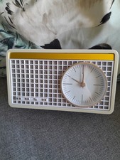 (RefJOH7) Bush Classic Retro Analogue Clock Radio Cream excellent condition