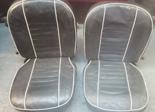 MGB SEATS RECLINGING WITHOUT HEADRESTS [65-69] BLACK WITH WHITE PIPING