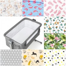 2xFITTED SHEET compatible with kinderkraft neste next to me crib cotton animals