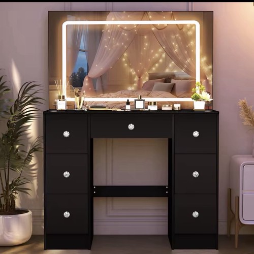 Large black dressing table - large,