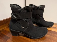 Romika black leather waterproof ankle boots size uk 8 eu 42