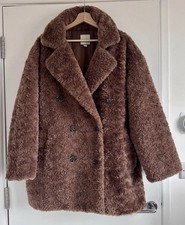 Urbancode Brown/faun Oversized Teddy Coat Size 12 With Pockets