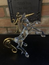 Vintage Unicorn Handblown Clear  Glass Freestanding Large Unicorn Figurine