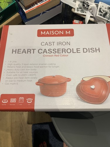 Cast iron heart casserole dish - heart,