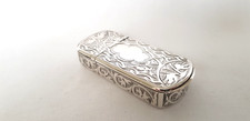 Quality Solid Silver Victorian Gothic Combination Snuff Box Vesta Case 1876