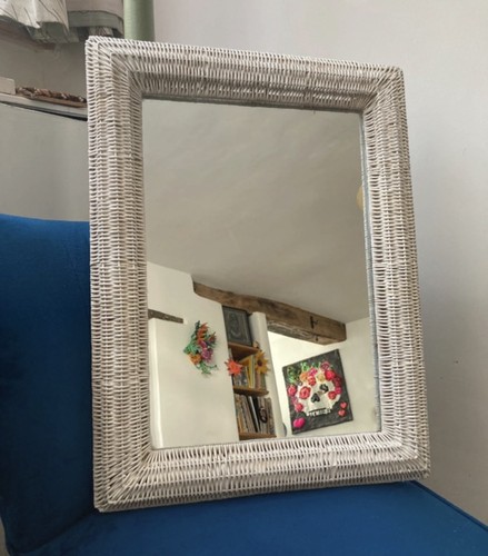 Vintage white wicker woven