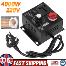220V 4000W SCR Variable Voltage Regulator Speed Motor Fan Dimmer Controller UK