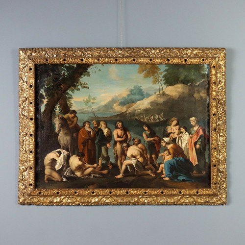 Antique painting john oil - antique,