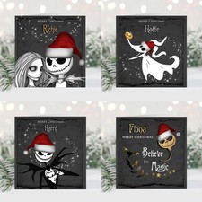 Personalised Black Nightmare Before Christmas Xmas cards