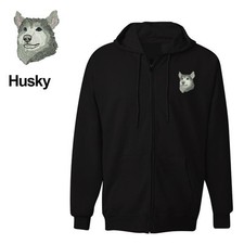 HUSKY DOG ZIPPER HOODIE