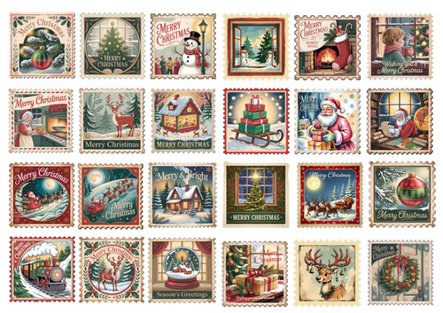 Vintage christmas stamps - vintage,,