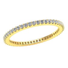 0.35Ct Low U-Prong Bridal Eternity Band Ring Natural Round Diamond 18k Gold