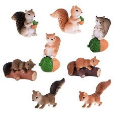 8Pcs Mini Squirrel Miniature