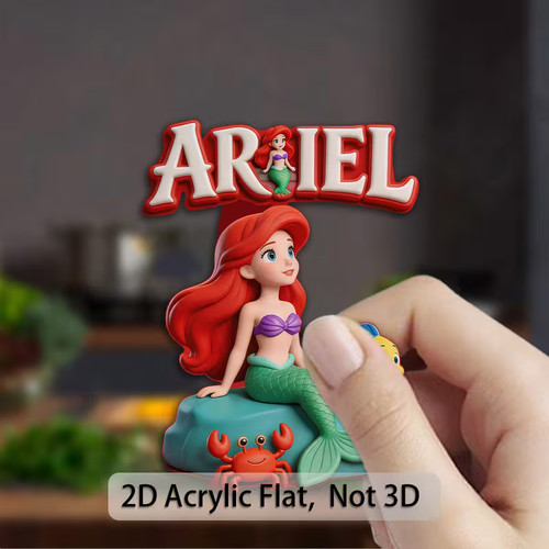 Acrylic disney ariel fridge - ariel,