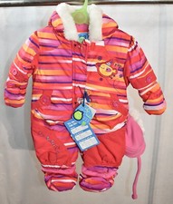 Gagou Tagou Snowsuit Pink Stripe Piou Size 3 Month's Girl's