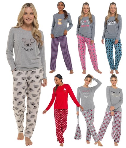 Ladies long pyjamas jersey - pyjamas,