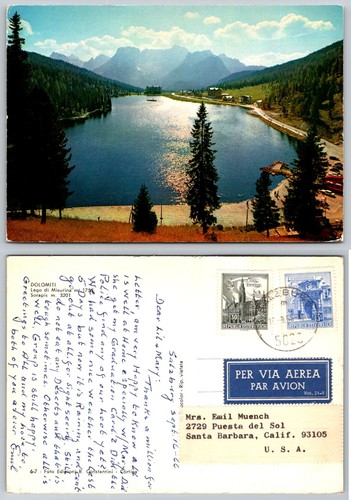 Vintage 1966 lake misurina - lake,