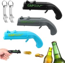 Beer Bottle Opener Cap Gun, 3 Pcs Beer Cap Gun Opener Tool, 2 Mini Bottle Opener