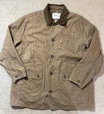 Mens Orvis Brown Cotton Field Coat Size XL Quilted Inside