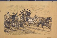 Original Old Antique Print