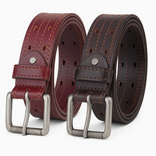 Mens leather belts double - mens,