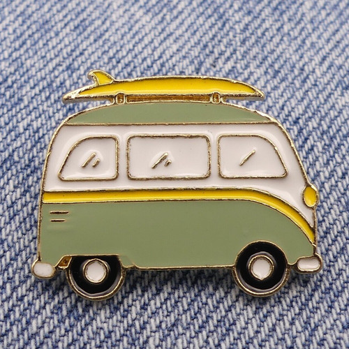 Retro camper van enamel pin - enamel,