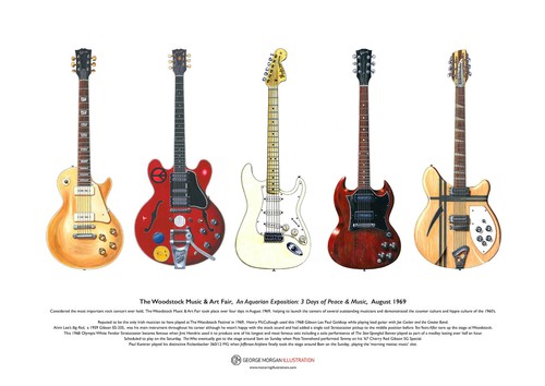 Woodstock famous guitars art - 5,